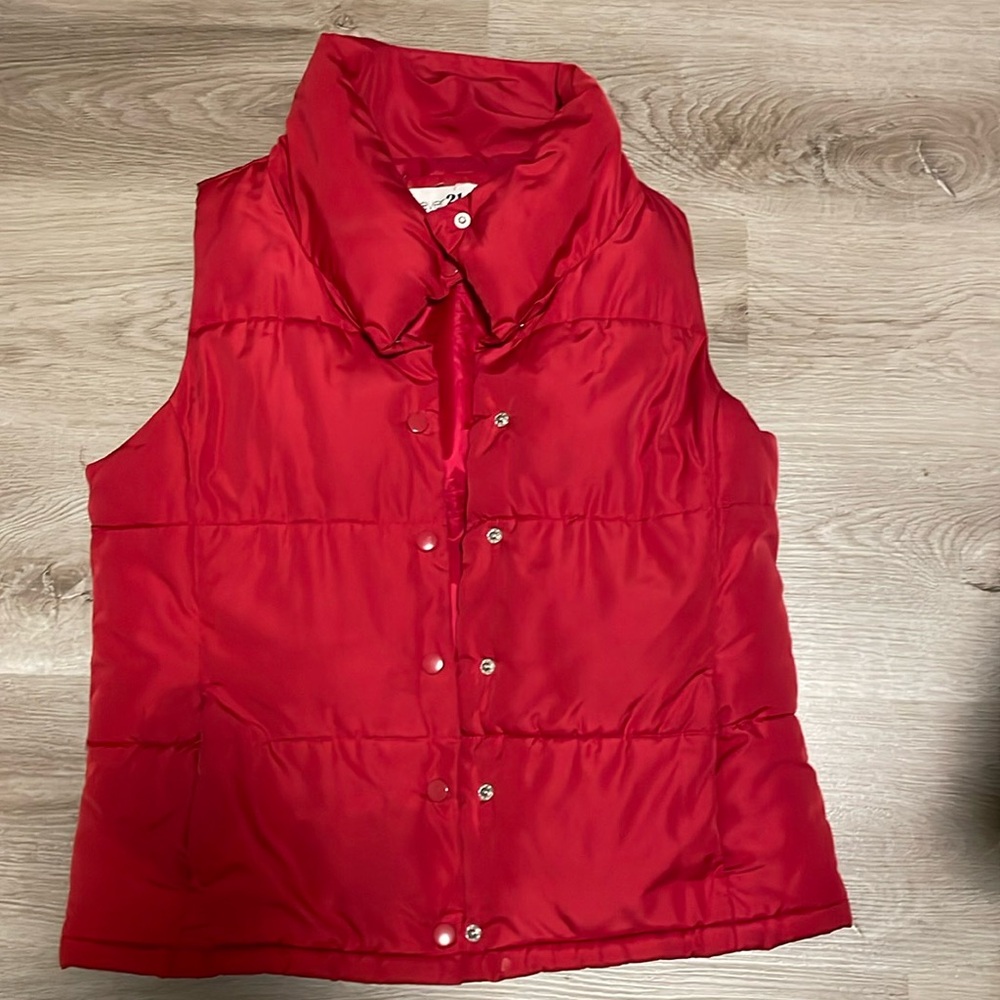 Forever 21 Red Puffer Vest
